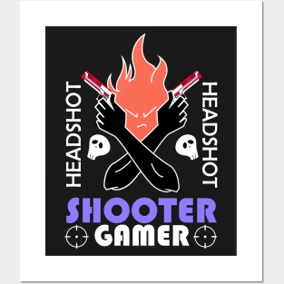 shooter gamer headshot Posters and Art